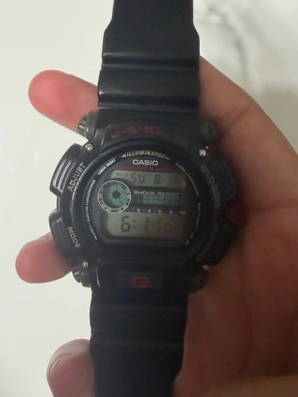 Casio Black Digital Sports Watch with Red Accent